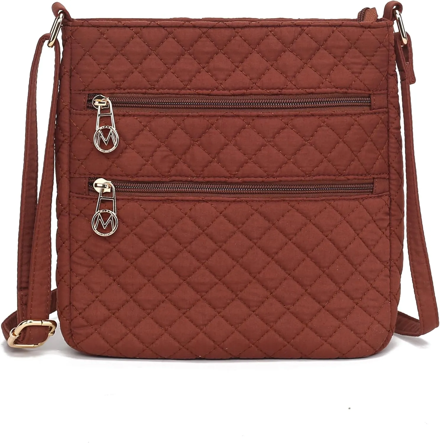 MKF Collection Quilted Crossbody for Women, Cotton Top-Handle Ladies Fashion Daily Crossover Handbag Purse