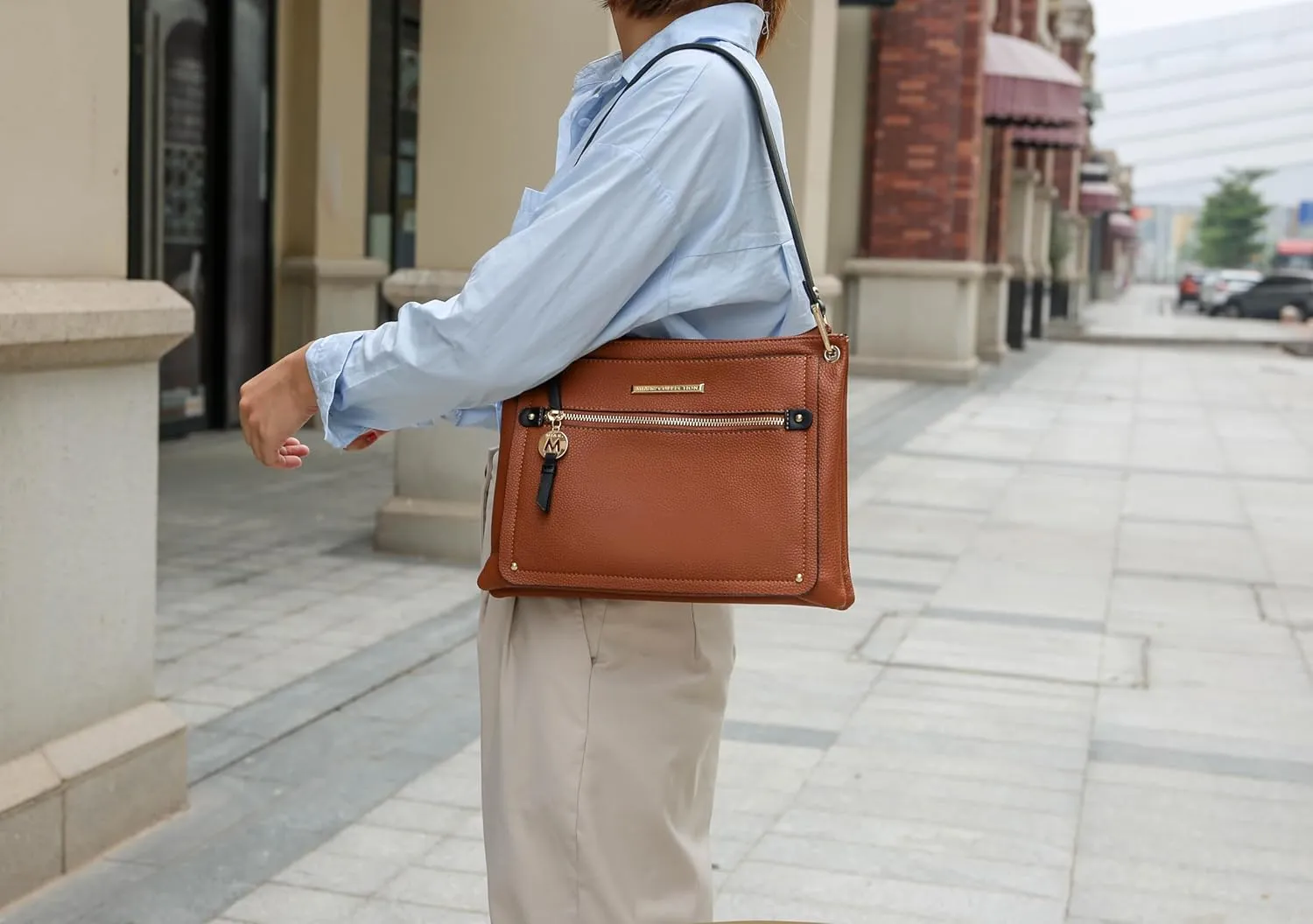 MKF Collection Women's Crossbody Bag, Vegan Leather Shoulder Bag Handbag Crossover Bag Purse by Mia K