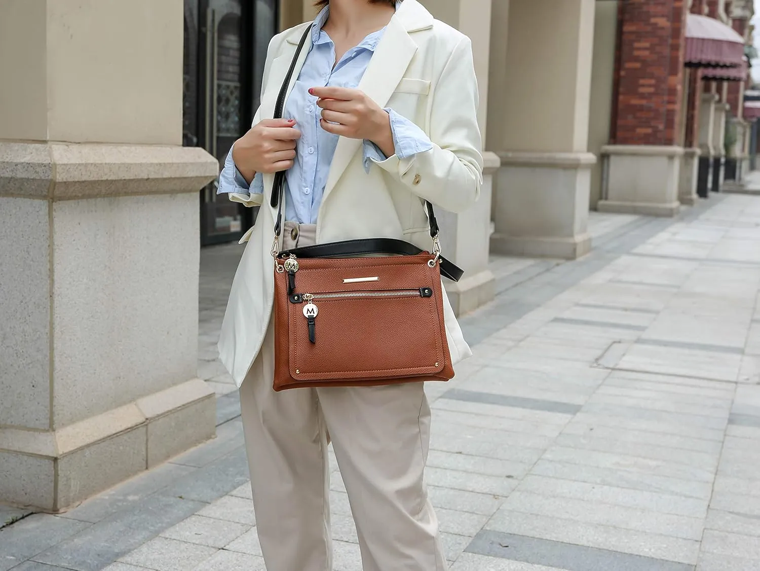 MKF Collection Women's Crossbody Bag, Vegan Leather Shoulder Bag Handbag Crossover Bag Purse by Mia K