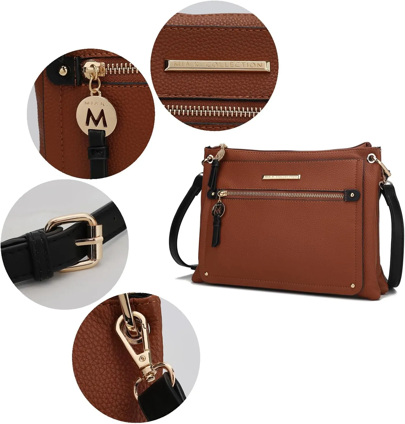 MKF Collection Women's Crossbody Bag, Vegan Leather Shoulder Bag Handbag Crossover Bag Purse by Mia K
