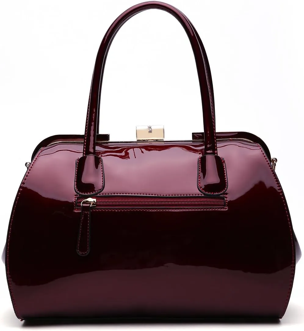 MKF Crossbody Satchel Shoulder Bags for Women - Patent PU Leather Handbag Purse - Marlene Lady Fashion Pocketbook