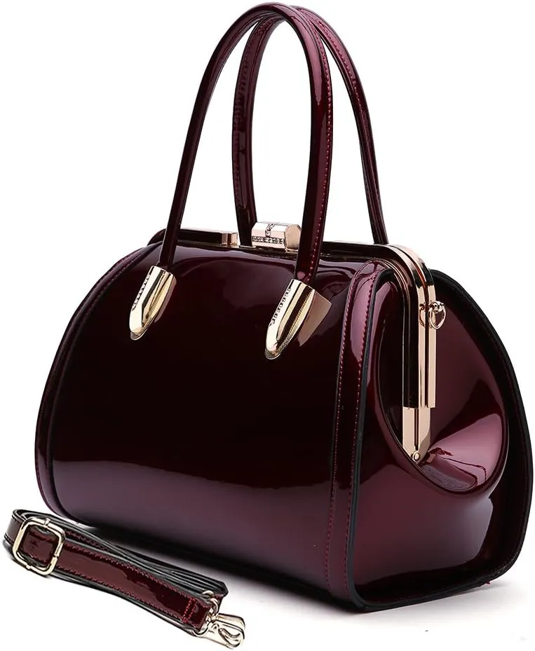 MKF Crossbody Satchel Shoulder Bags for Women - Patent PU Leather Handbag Purse - Marlene Lady Fashion Pocketbook