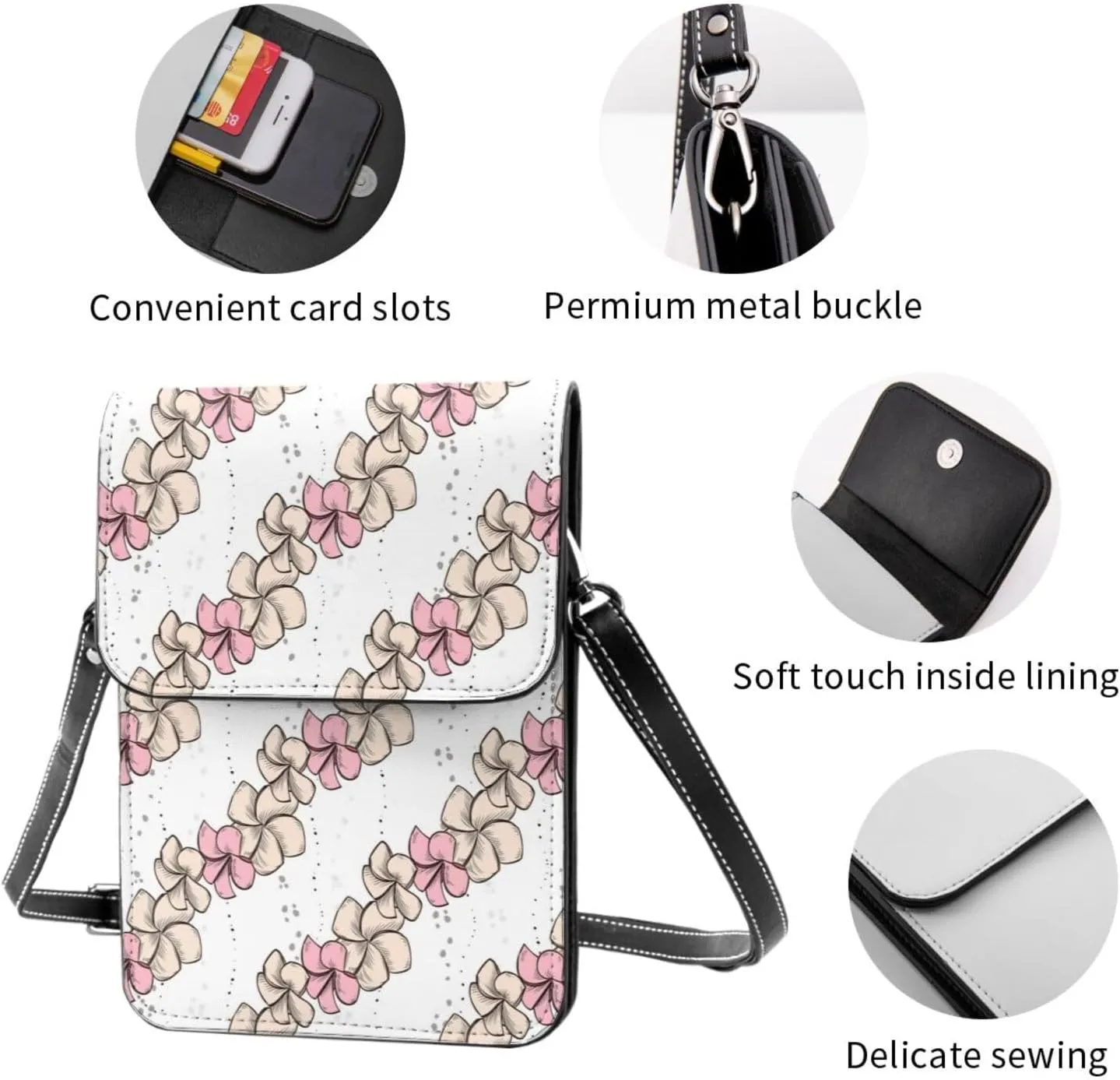 Mmm Fight Womens Crossbody Bags Deer Pattern Phone Bag Wallet Purses Adjustable Strap