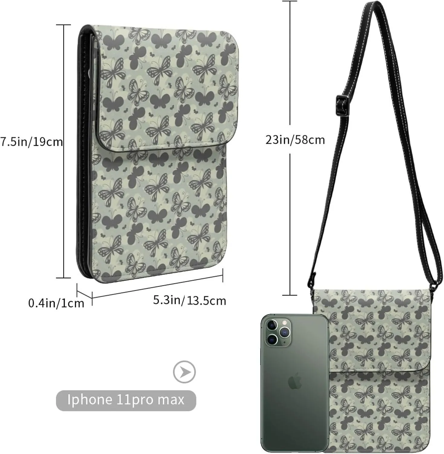 Mmm Fight Womens Crossbody Bags Deer Pattern Phone Bag Wallet Purses Adjustable Strap