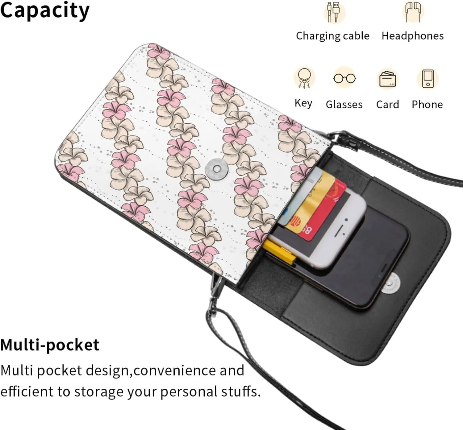 Mmm Fight Womens Crossbody Bags Deer Pattern Phone Bag Wallet Purses Adjustable Strap