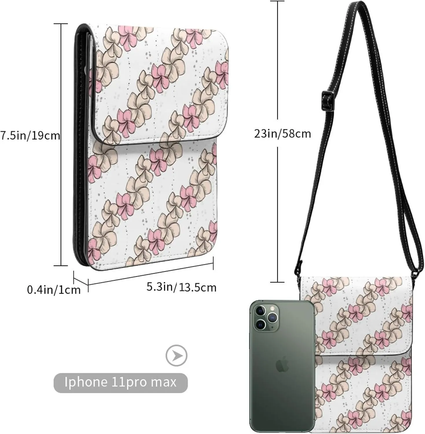 Mmm Fight Womens Crossbody Bags Deer Pattern Phone Bag Wallet Purses Adjustable Strap