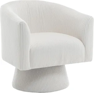 Modern 360 Degree Corduroy Swivel Cuddle Barrel Accent Sofa Chairs, Round Armchairs with Wide Upholstered, Corduroy Reading Chair for Living Room, Bedroom, Office, Waiting Rooms (Beige)