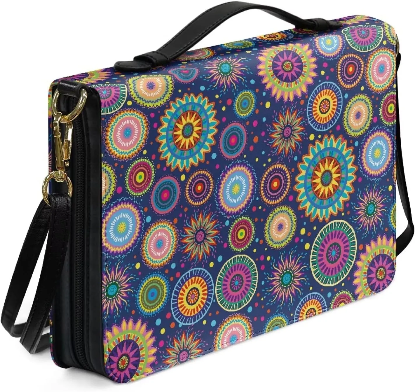 Modern PU Leather Bible Cover with Shoulder Strap Church Book Cover,Carrying Book Case Crossbody Bag
