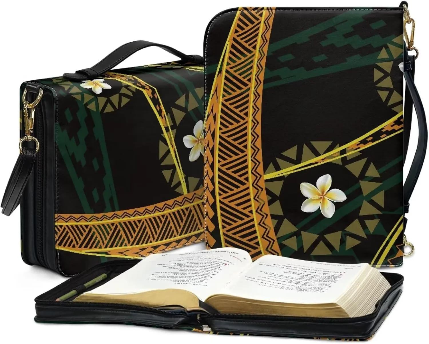 Modern PU Leather Handle Bible Cover Church Book Cover with Strap,Carrying Book Case Crossbody Bag