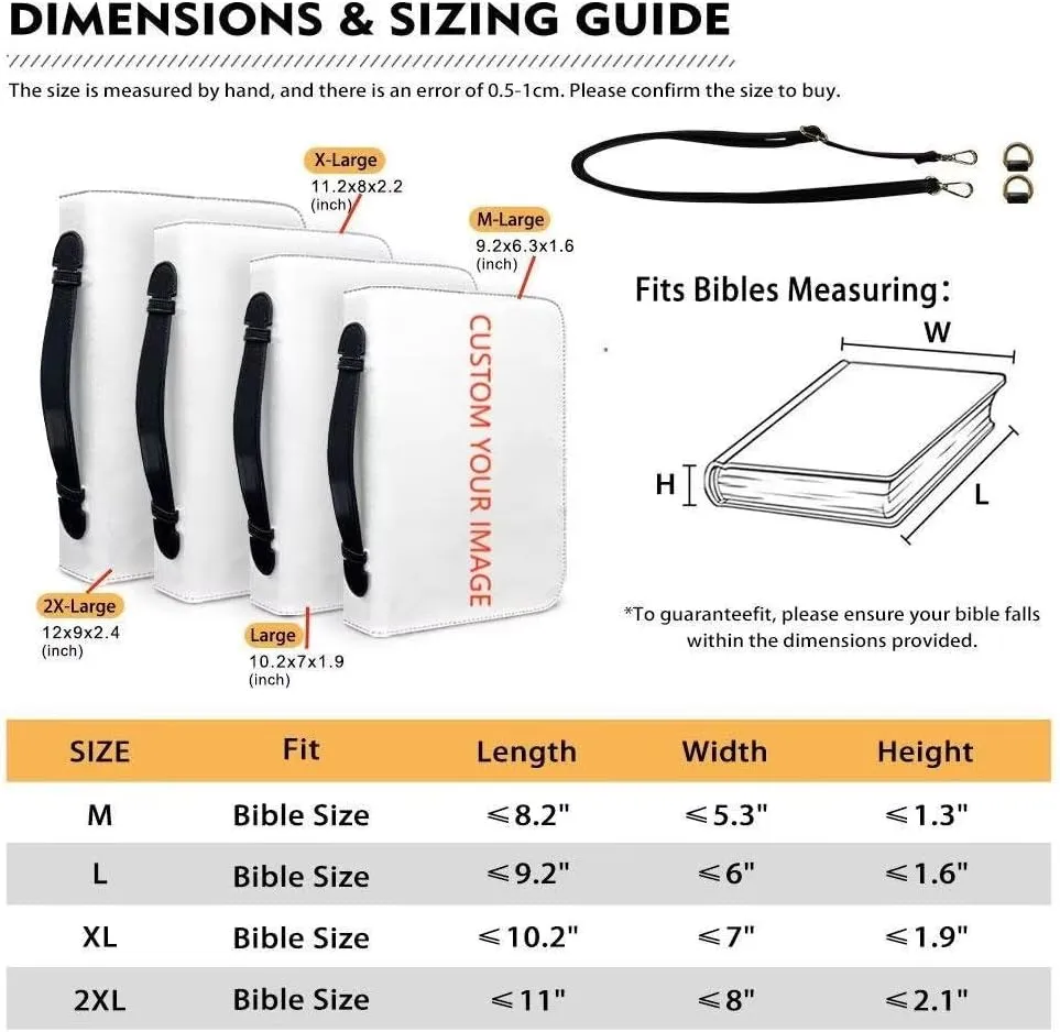Modern PU Leather Handle Bible Cover Church Book Cover with Strap,Carrying Book Case Crossbody Bag