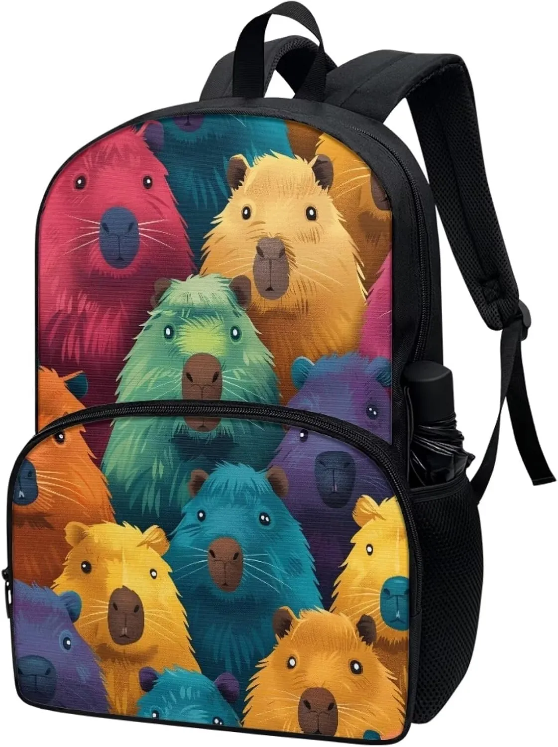 Modysero Bear Boys Girls Backpack for School Lightweight Daypack with Mesh Pockets Adjustable Shoulder Strap Stylish Print Schoolbag for Kids
