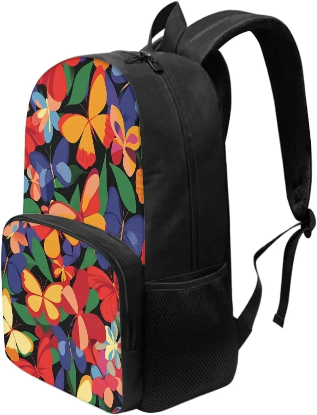 Modysero Butterfly Boys Girls Backpack for School Lightweight Daypack with Mesh Pockets Adjustable Shoulder Strap Stylish Print Schoolbag for Kids