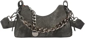 Molodo Hobo Bags for Women Retro Denim Shoulder Bags Casual Chain Crossbody Bag Purses for Work Travel