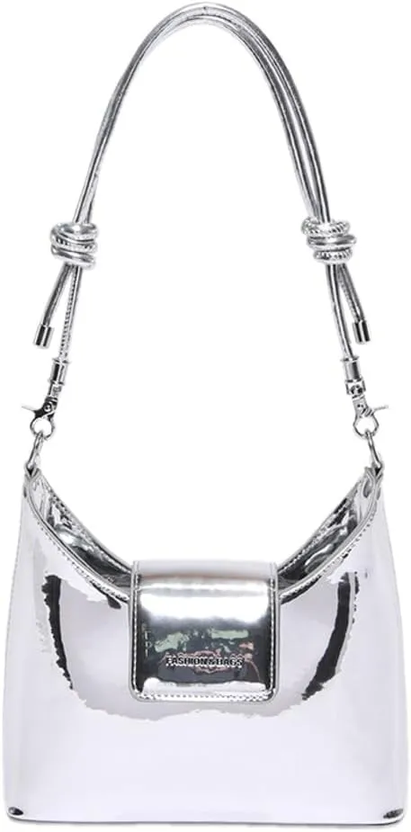 Molodo Y2k Purse Patent Leather Purse Shoulder Bag for Women Trending Purses Women's Crossbody Handbags Cool Underarm Bag