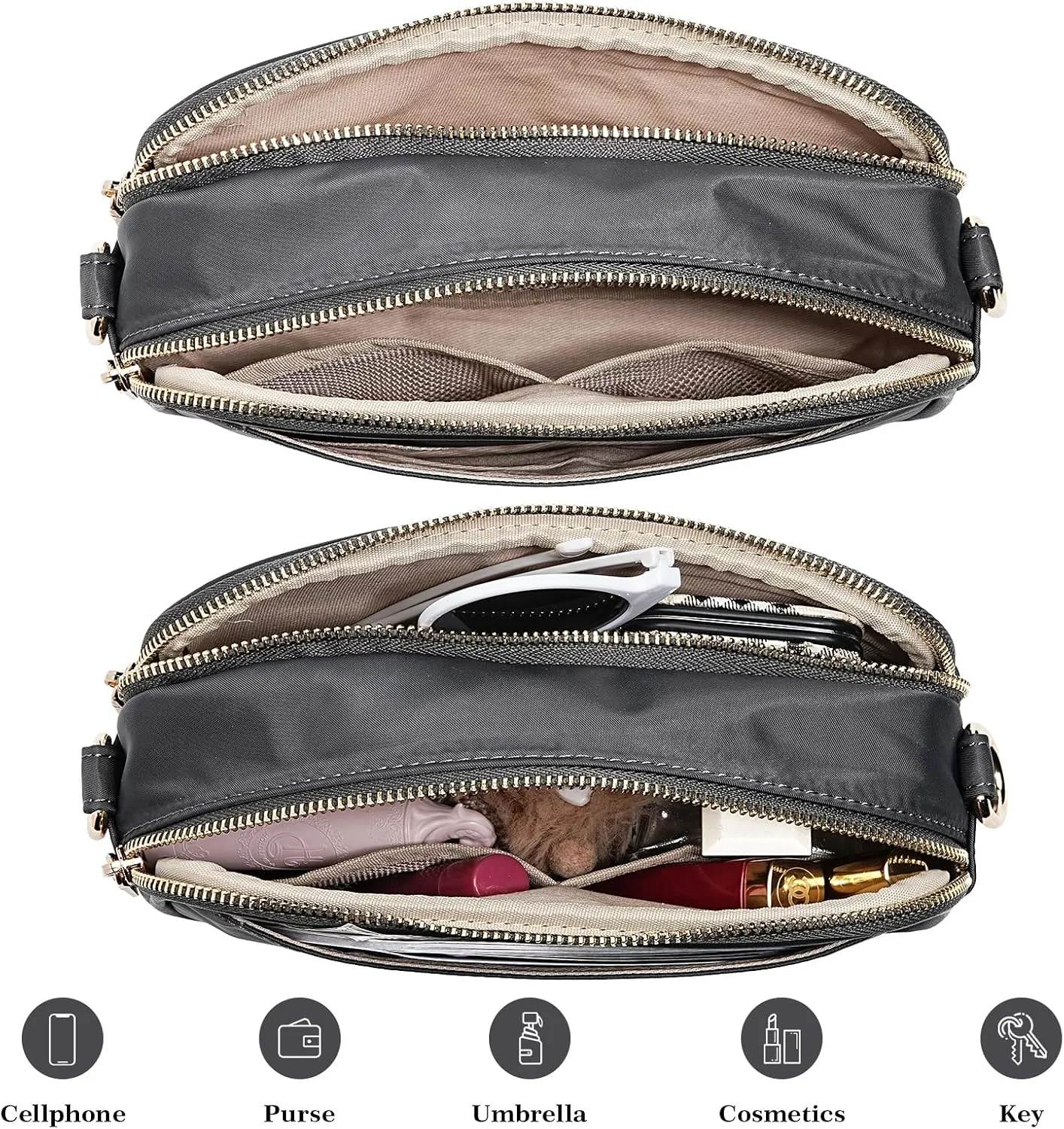 molshine Small Crossbody Bags,Nylon Shoulder Bag,Waterproof Waist Packs with Adjustable Strap for Men Women Traveling Workout