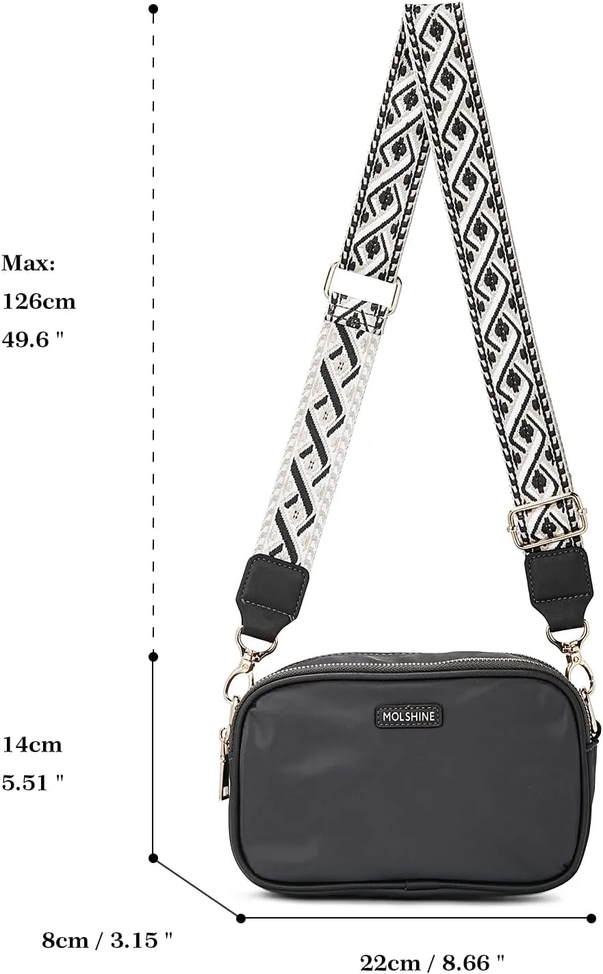 molshine Small Crossbody Bags,Nylon Shoulder Bag,Waterproof Waist Packs with Adjustable Strap for Men Women Traveling Workout