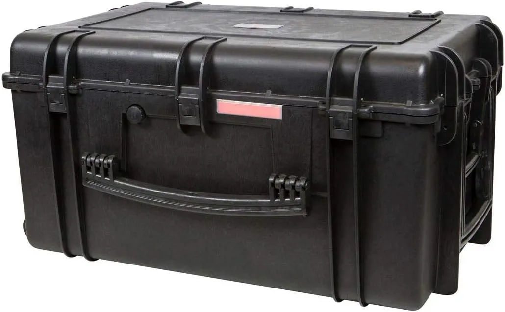Monoprice Weatherproof Hard Case - 33 x 22 x 17 Inches, With Wheels and Customizable Foam, Shockproof, IP67, Ultraviolet And Impact Resistant Material, Black - Pure Outdoor Collection, 145.8 Liter