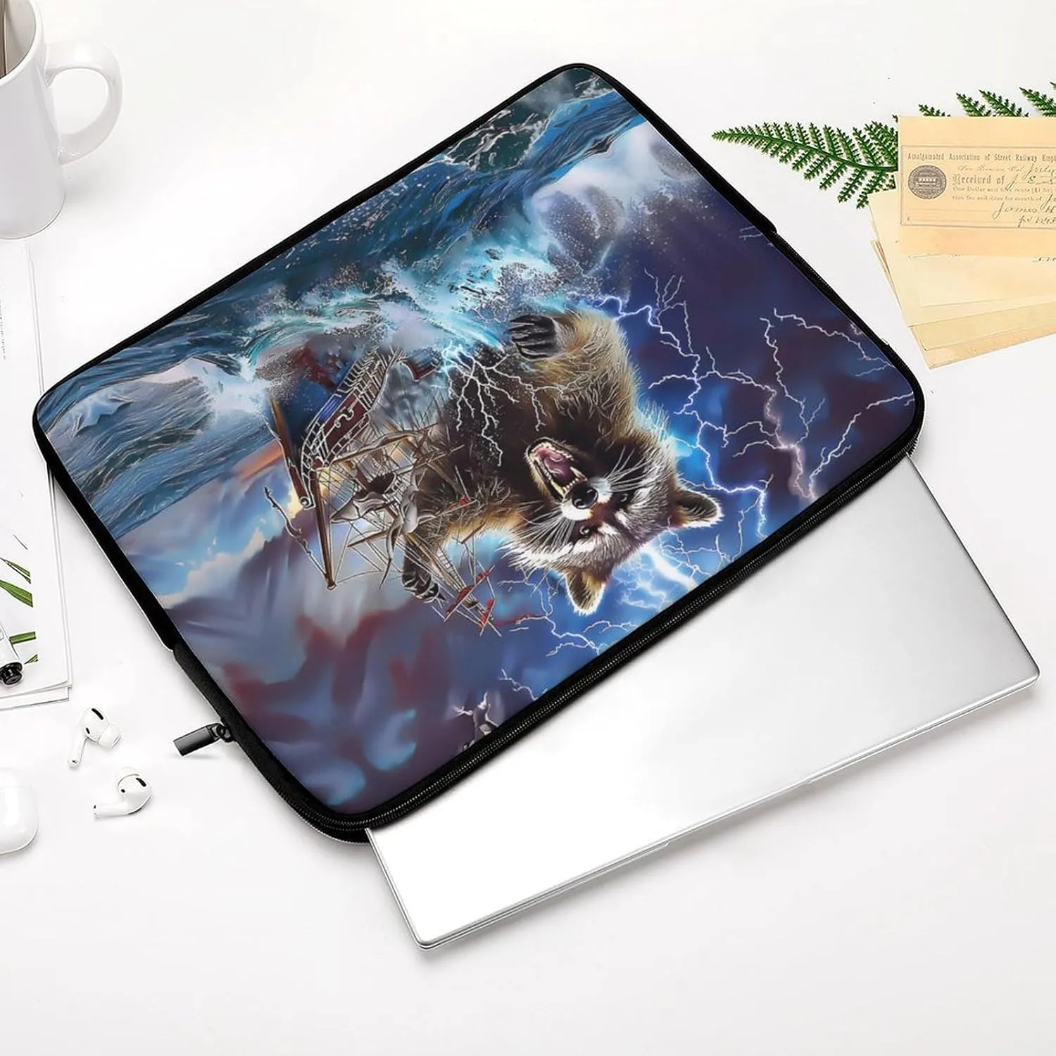 Monster Raccoon Laptop Sleeve 13/15 Inch Durable Briefcase Cover Shockproof Protective Case Handbags Portable Laptop Bag