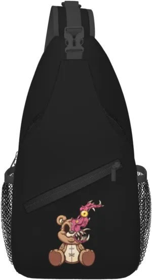 Monster Teddy Bear Crossbody Bags For Women Men Chest Backpack Gym Shoulder Bag Travel Outdoor Sports Casual Crossbody Bags