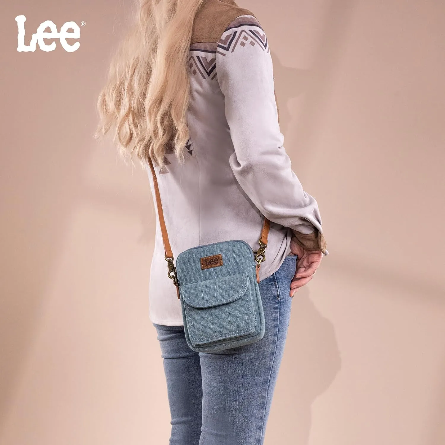 Montana West x Lee Crossbody Bags for Women Small Denim Trendy Purses Travel Shoulder Handbags with Adjustable Strap