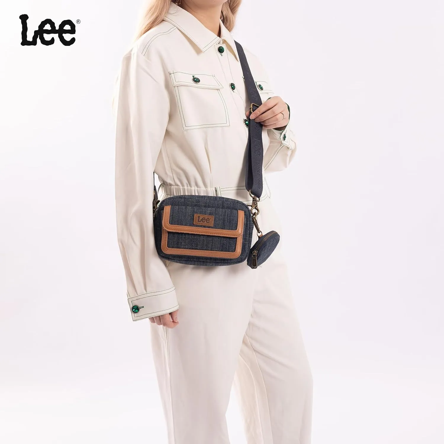 Montana West x Lee Denim Small Crossbody Bags for Women Cute Shoulder Handbag with Headphone Pouch