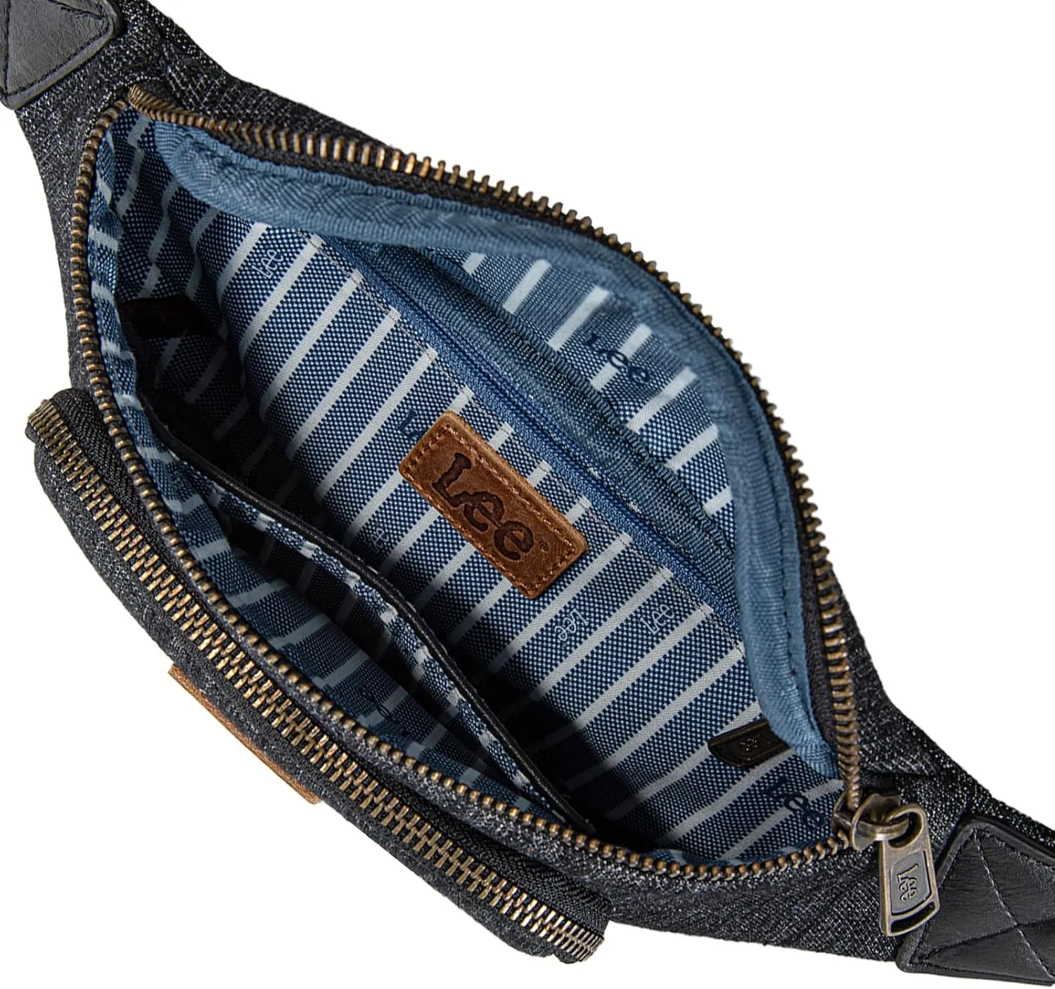 Montana West x Lee Fanny Pack for Women Denim Waist Pack Travel Belt Bags with Detachable Earphone Pouch