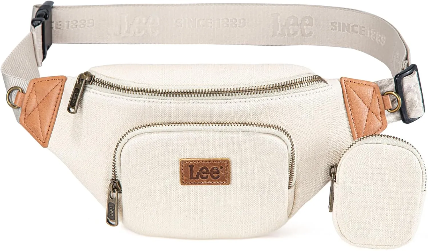 Montana West x Lee Fanny Pack for Women Denim Waist Pack Travel Belt Bags with Detachable Earphone Pouch