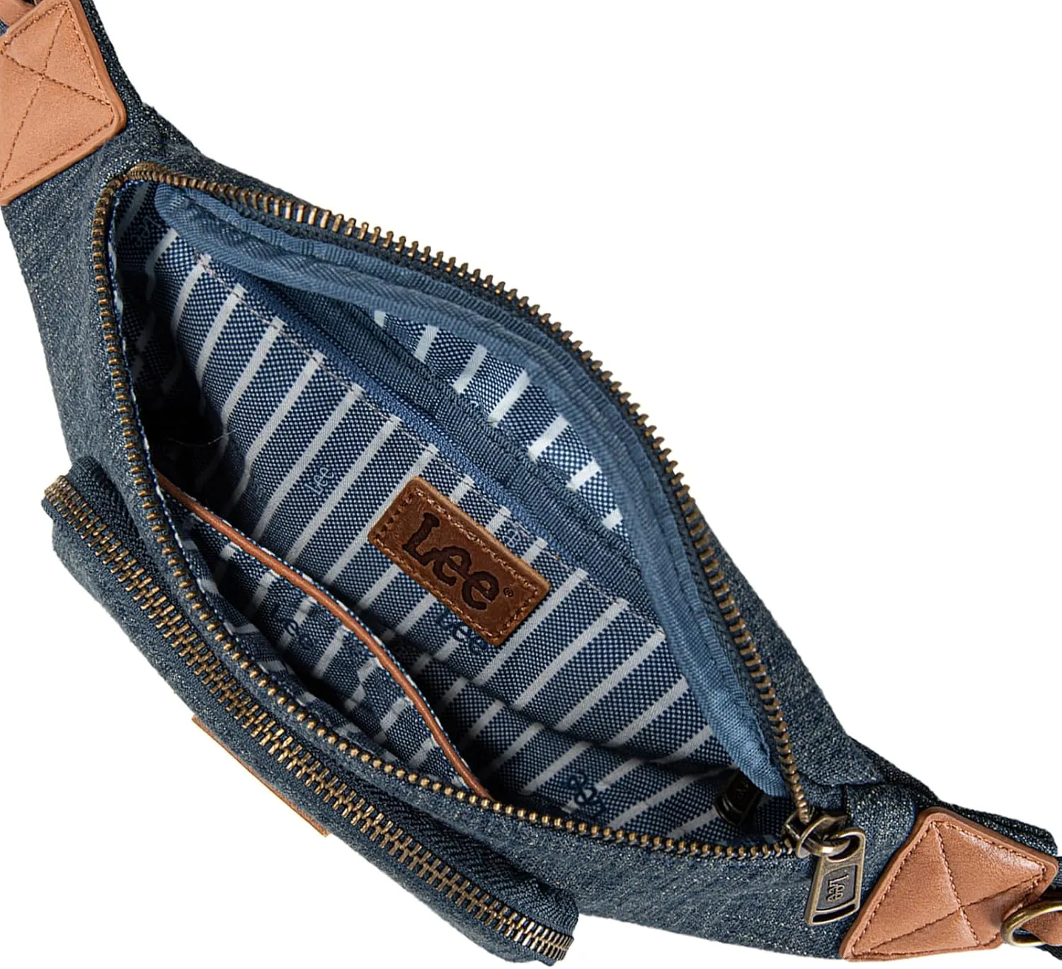 Montana West x Lee Fanny Pack for Women Denim Waist Pack Travel Belt Bags with Detachable Earphone Pouch