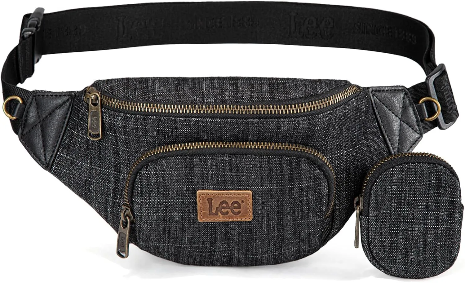 Montana West x Lee Fanny Pack for Women Denim Waist Pack Travel Belt Bags with Detachable Earphone Pouch