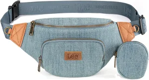 Montana West x Lee Fanny Pack for Women Denim Waist Pack Travel Belt Bags with Detachable Earphone Pouch