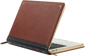 MOSISO Laptop Sleeve Case Compatible with MacBook Air 13 inch M4 A3240 M3 A3113 M2 A2681 M1 A2337 A2179 A1932 2025-2018/Pro 13 inch M2 M1 2025-2016, PU Leather Vintage Portfolio Cover, Brown
