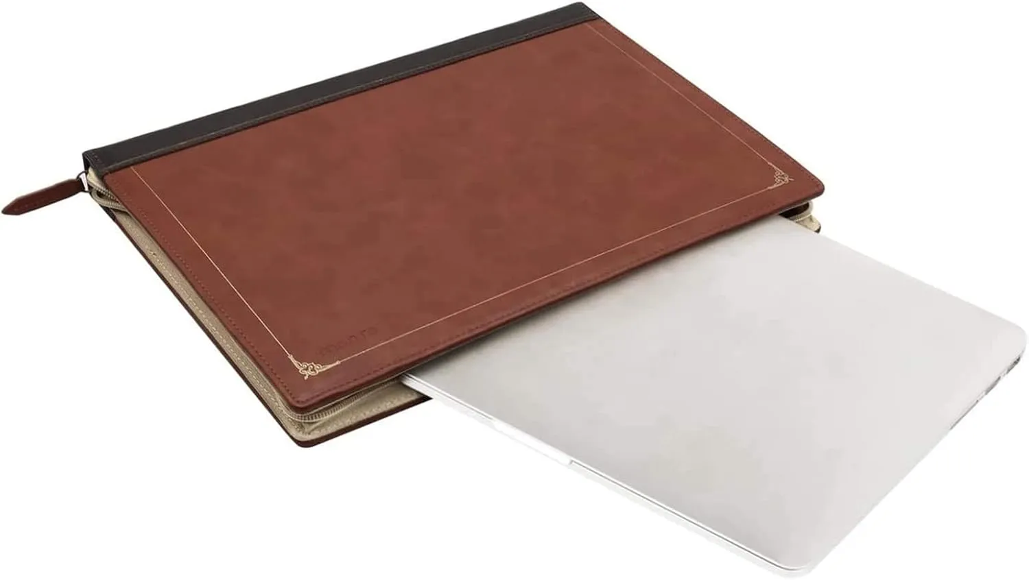 MOSISO Laptop Sleeve Case Compatible with MacBook Air 13 inch M4 A3240 M3 A3113 M2 A2681 M1 A2337 A2179 A1932 2025-2018/Pro 13 inch M2 M1 2025-2016, PU Leather Vintage Portfolio Cover, Brown