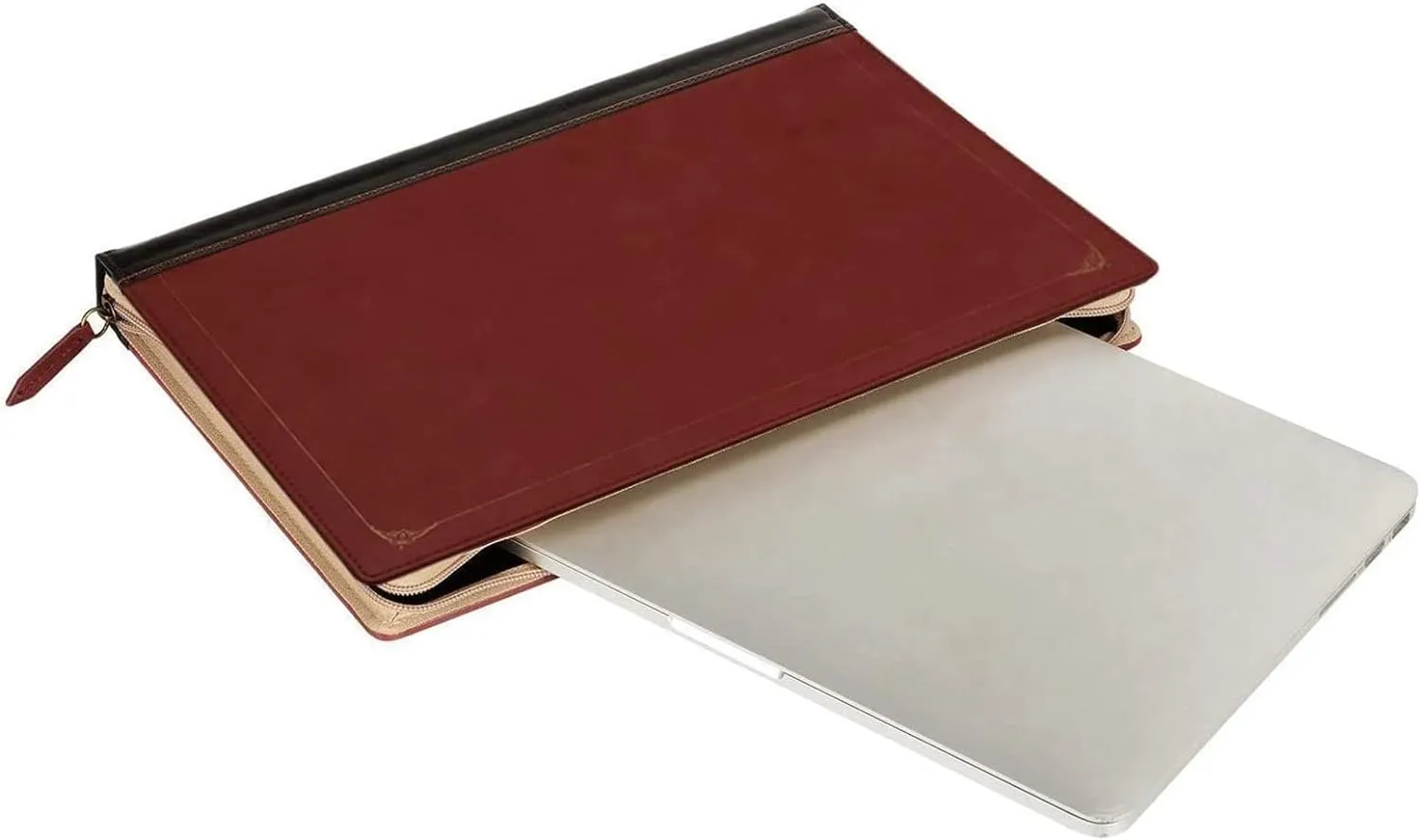 MOSISO Laptop Sleeve Case Compatible with MacBook Air 13 inch M4 A3240 M3 A3113 M2 A2681 M1 A2337 A2179 A1932 2025-2018/Pro 13 inch M2 M1 2025-2016, PU Leather Vintage Portfolio Cover, Wine Red