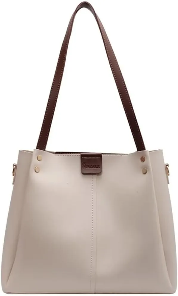 Mudono Shoulder Bag for Women Minimalist Vegan Leather Crossbody Purse Everyday Tote Handbag with Detachable Shoulder Strap