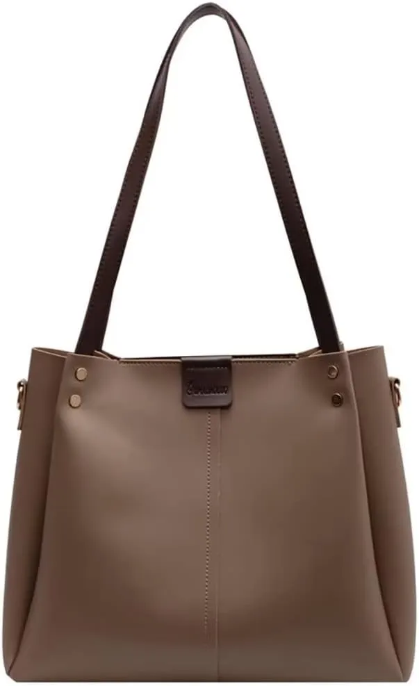 Mudono Shoulder Bag for Women Minimalist Vegan Leather Crossbody Purse Everyday Tote Handbag with Detachable Shoulder Strap