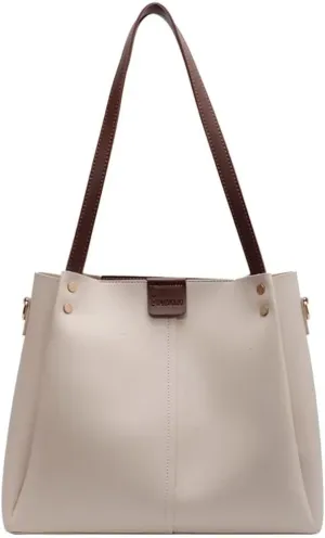 Mudono Shoulder Bag for Women Minimalist Vegan Leather Crossbody Purse Everyday Tote Handbag with Detachable Shoulder Strap