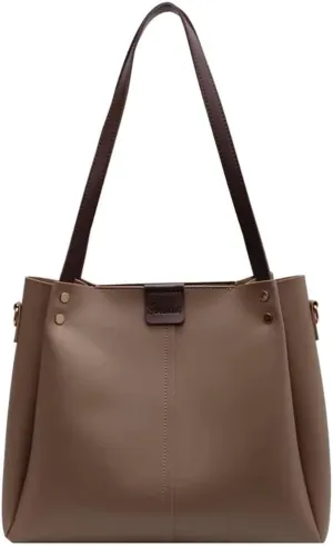 Mudono Shoulder Bag for Women Minimalist Vegan Leather Crossbody Purse Everyday Tote Handbag with Detachable Shoulder Strap