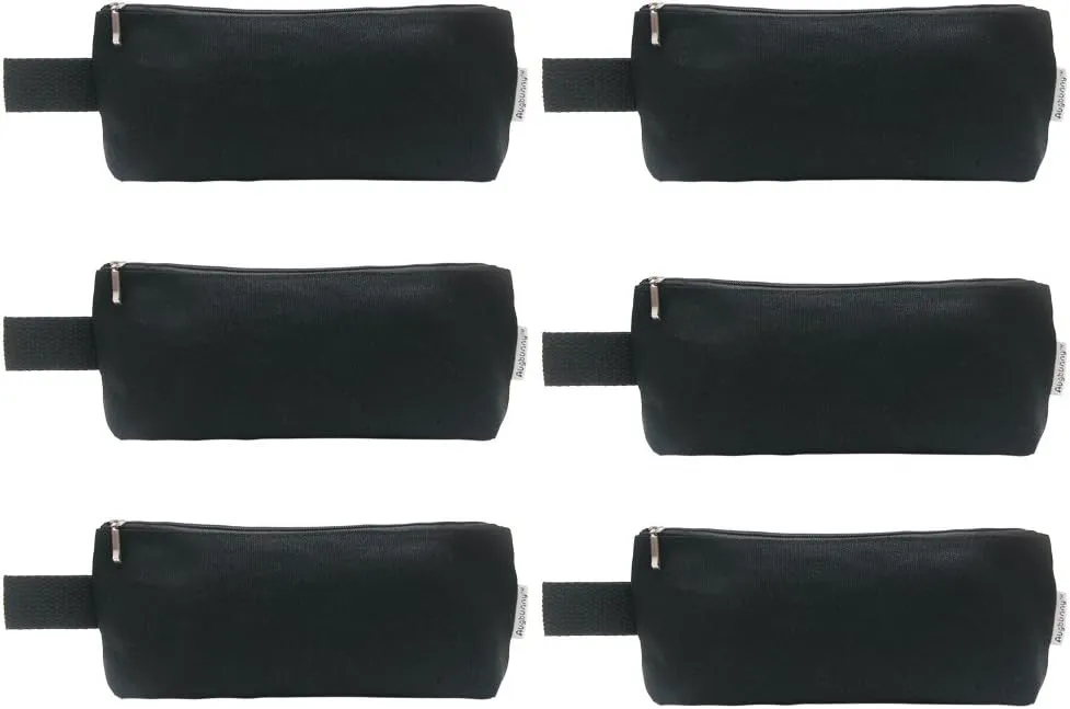 Multi-purpose 100% Cotton 12oz Canvas Zippered Cosmetic Makeup Pouch 6-pack
