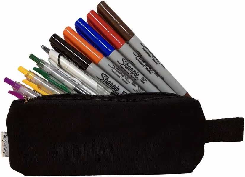 Multi-purpose 100% Cotton 12oz Canvas Zippered Cosmetic Makeup Pouch 6-pack