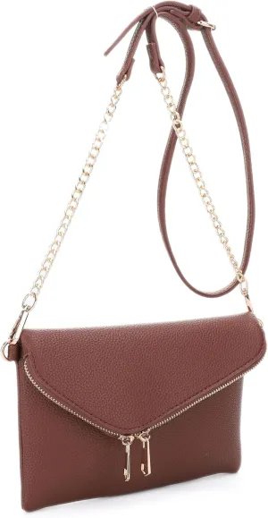 Multicompartment Crossbody Bag with Flap Closure, Adjustable Strap, Interior Zipper Pocket, 3 Card Slots