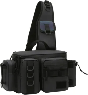 Multifunctional Fishing Tackle Bag Multi-Pocket Fishing Tackle Storage Backpacks Water-Resistant Fishing Crossbody Bag