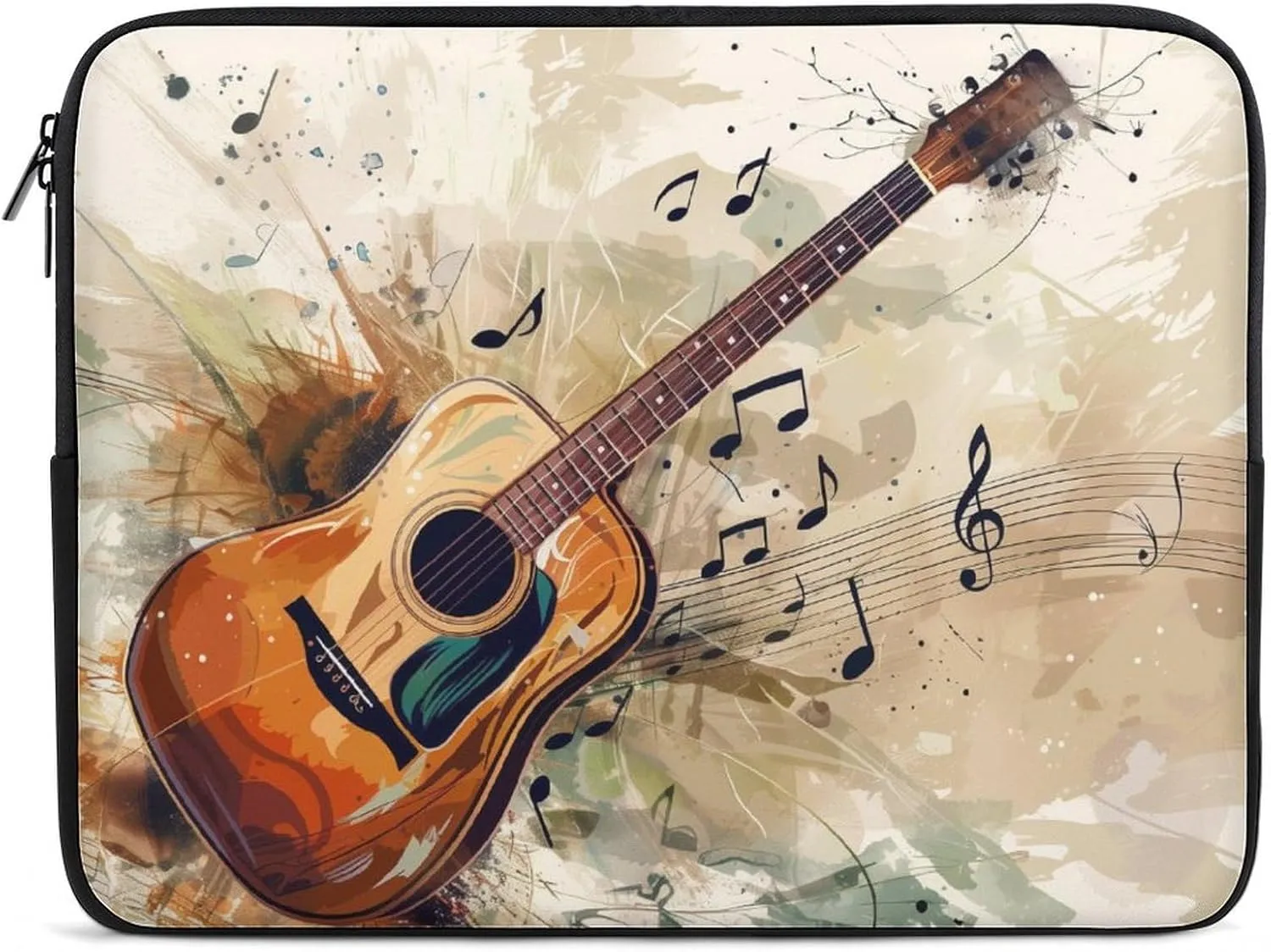 Music Notes Melody Guitar Laptop Sleeve 13/15 Inch Durable Briefcase Cover Shockproof Protective Case Handbags Portable Laptop Bag