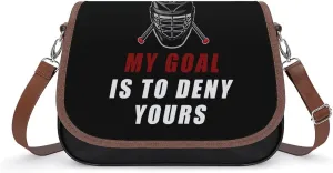 MY GOAL IS TO DENY YOURS LACROSSE Crossbody Purses for Women PU Leather Shoulder Bag Handbag Clucth