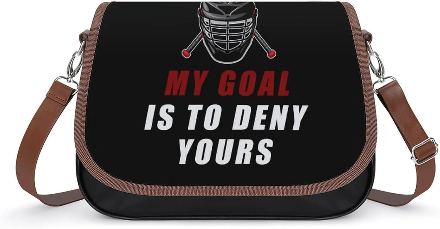 MY GOAL IS TO DENY YOURS LACROSSE Crossbody Purses for Women PU Leather Shoulder Bag Handbag Clucth
