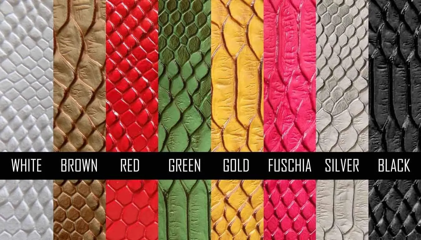 Mybecca RED Embossed Snake Vinyl 54" Wide Textured Faux Leather Great for Upholstery, Purses & Bags Sold by Half Yard