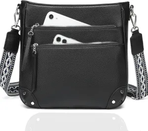 MYHOZEE Crossbody Bags for Women Leather Crossbody Purses With Adjustable Guitar Strap Trendy Hobo Women's Shoulder Bag