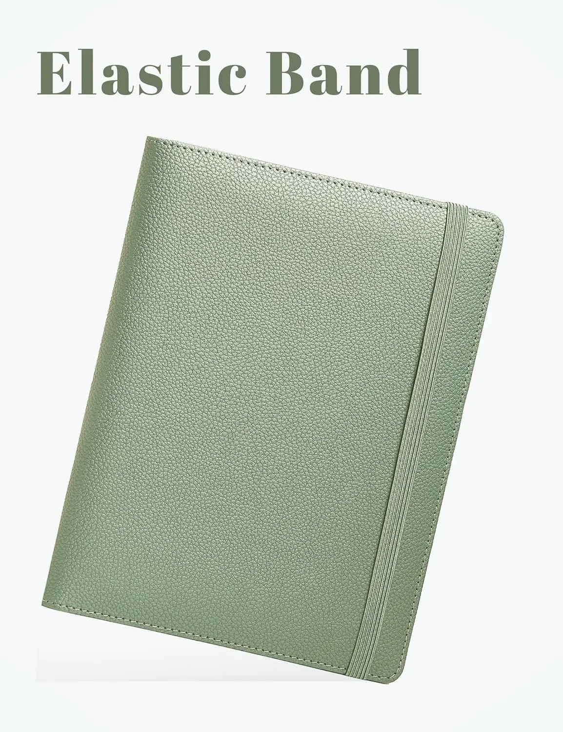 Mymazn Junior Padfolio Portfolio Folder, Small A5 Clipboard with Cover for 5'' x 8'' Writing Pad Notepad Holder Legal Pad Holder for Business School Office Men Women (Sage Green)
