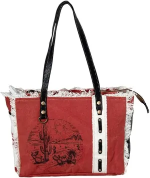 Myra Bag Shoulder Handbag for Women - Upcycled Canvas Leather Bag - Western Vintage