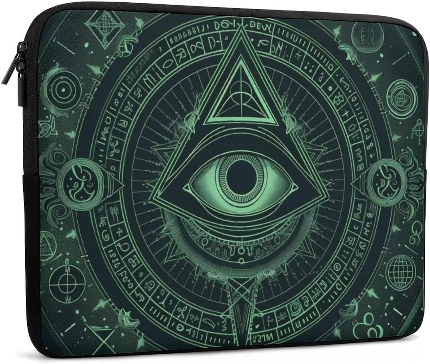 Mysterious Green Evil Eye Laptop Sleeve 13/15 Inch Durable Briefcase Cover Shockproof Protective Case Handbags Portable Laptop Bag