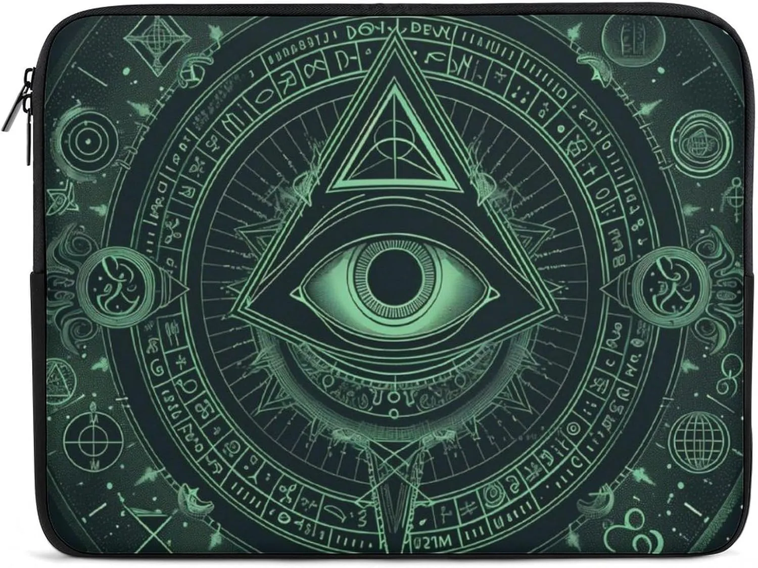 Mysterious Green Evil Eye Laptop Sleeve 13/15 Inch Durable Briefcase Cover Shockproof Protective Case Handbags Portable Laptop Bag